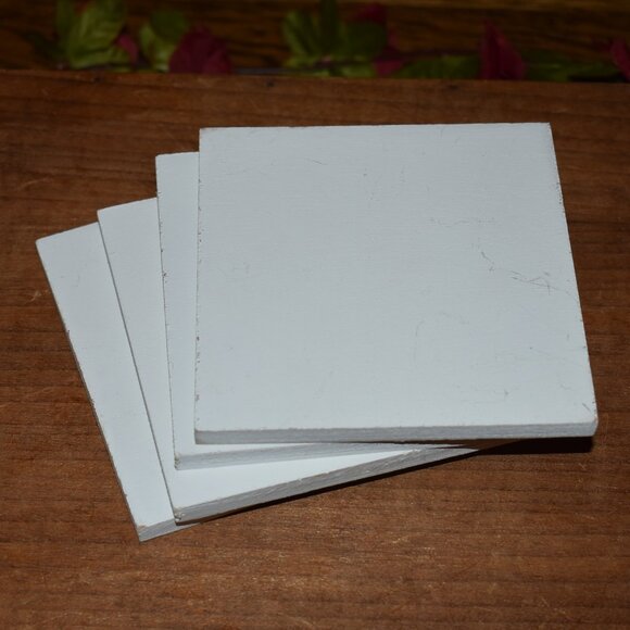 4pc Farmhouse Christmas Winter Holiday Barn Animals Wood Drink Coaster Set - Picture 3 of 10